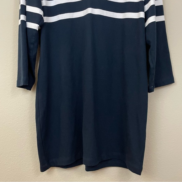Faherty Navy Striped Rugby Jersey Long Sleeve Henley Dress Nautical Size XL - Picture 7 of 11